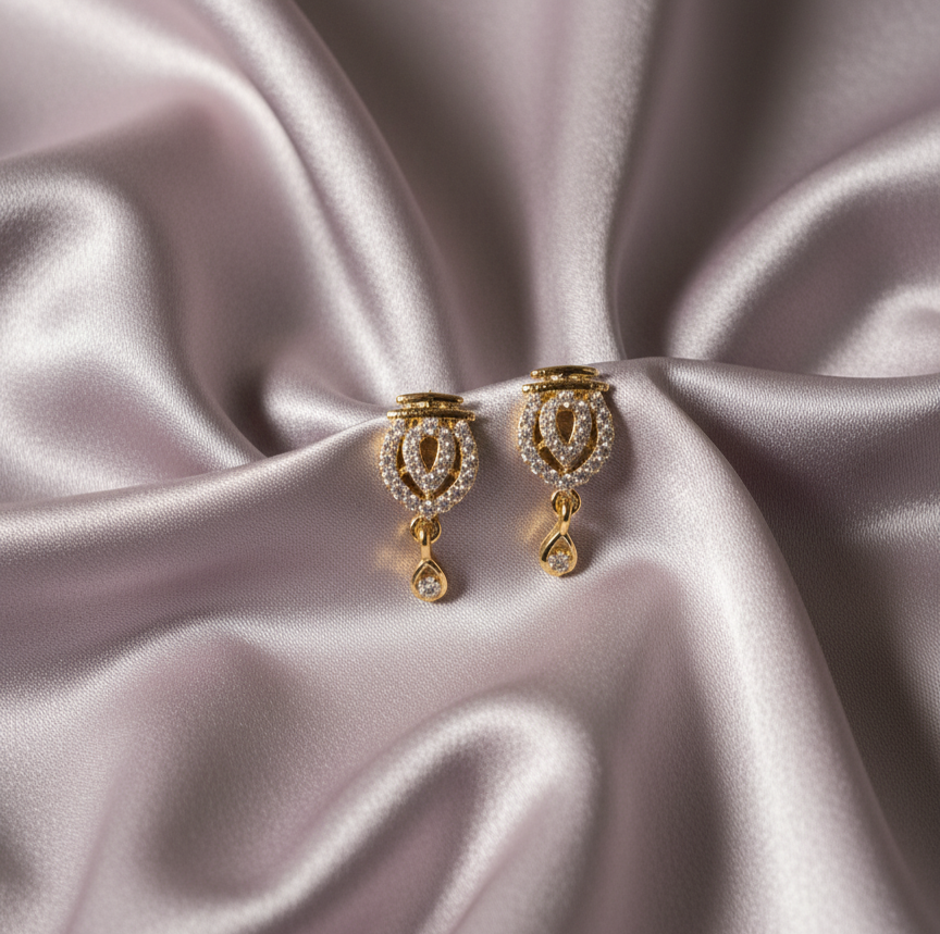 Regal Filigree Heart Zircon Dangle Studs