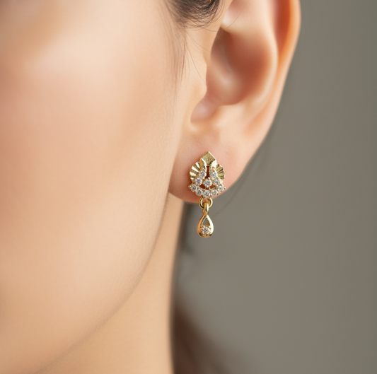 Petite Zircon Blossom Drop Earrings