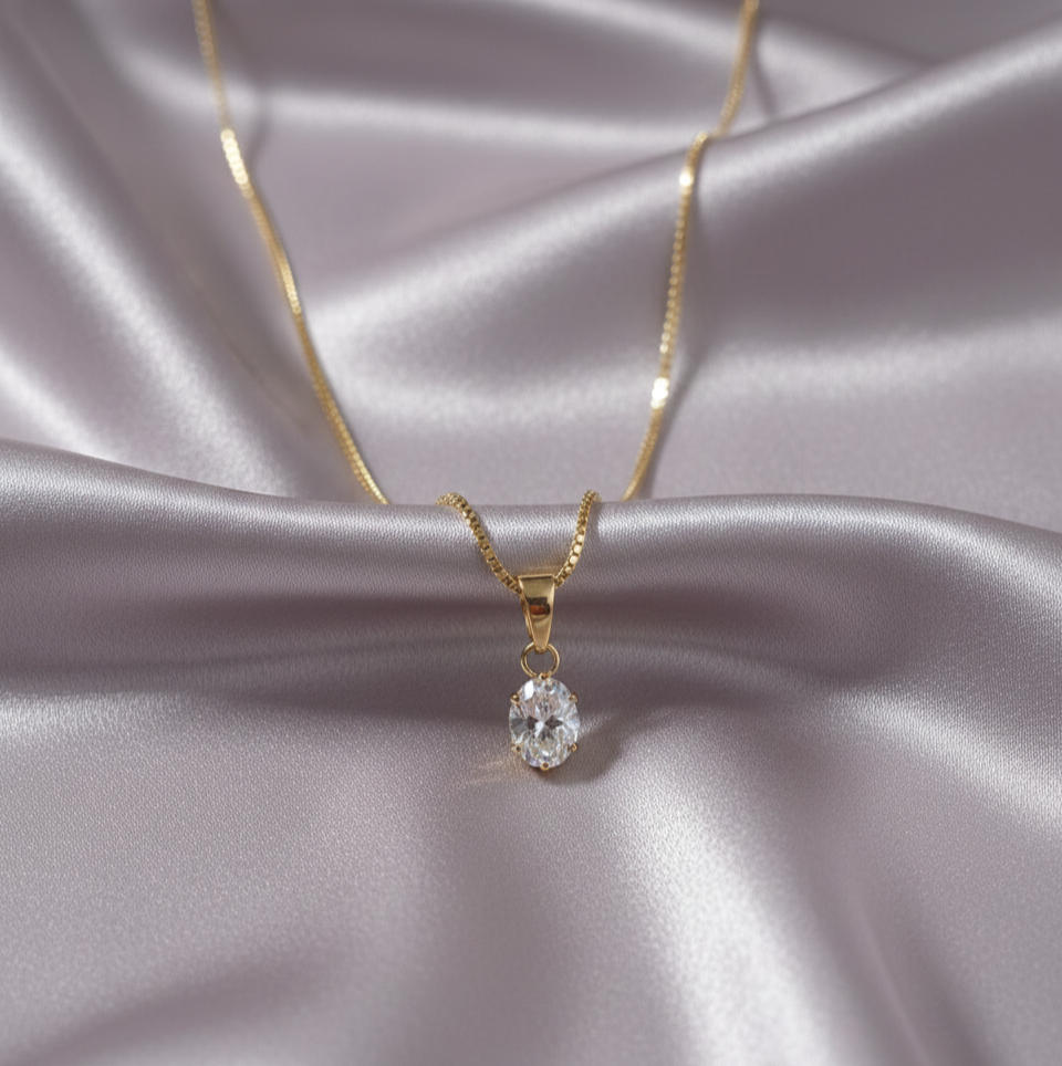 Oval Solitaire Pendant