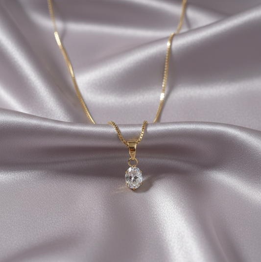 Oval Solitaire Pendant