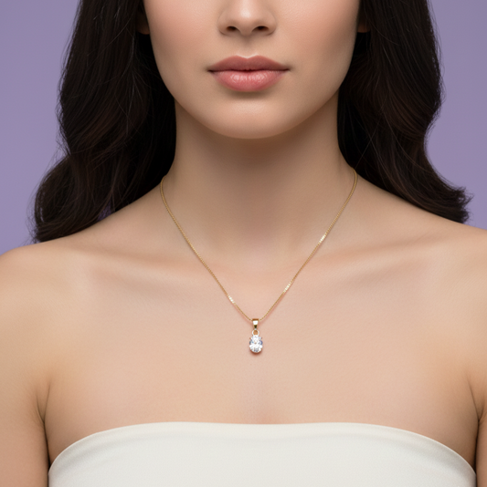 Oval Solitaire Pendant