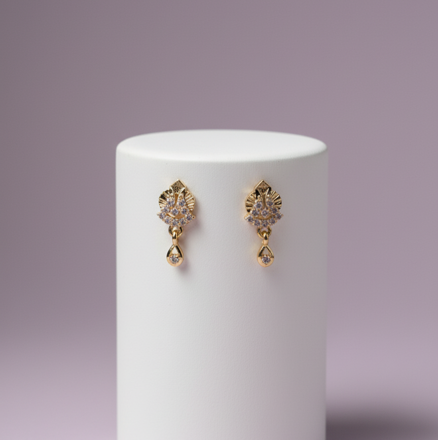 Petite Zircon Blossom Drop Earrings