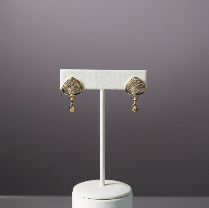 Timeless Heart Filigree Dangle Earrings