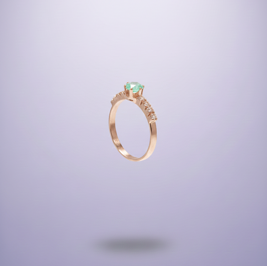 Aquamarine Ring with Tapered Diamond Accents
