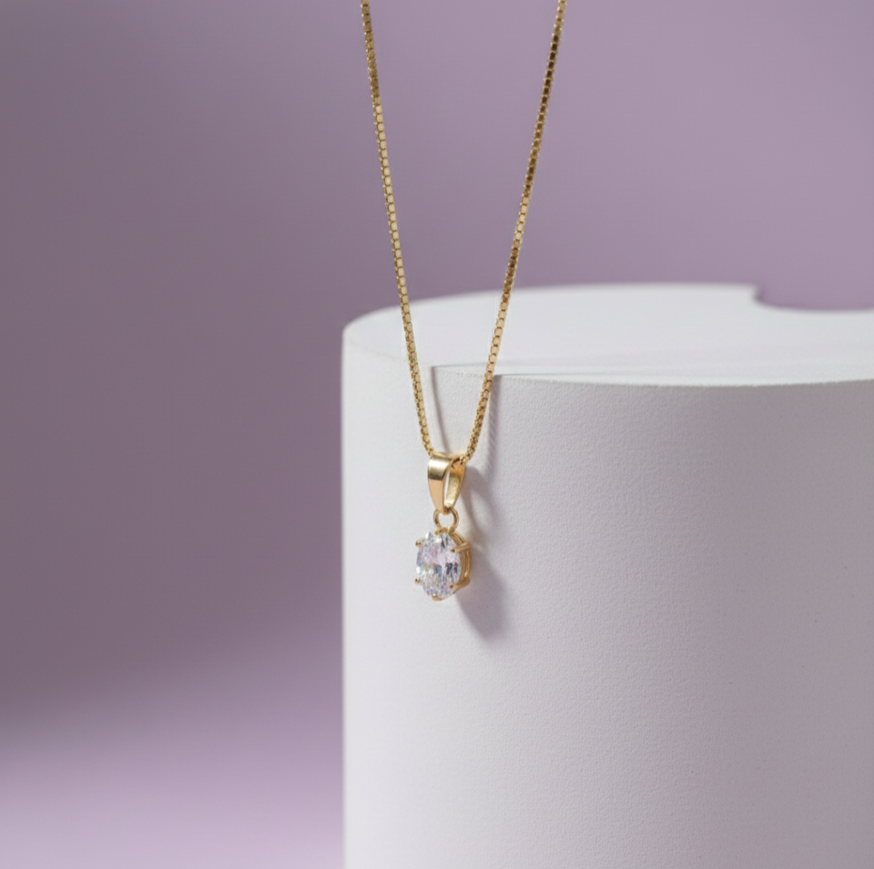 Oval Solitaire Pendant