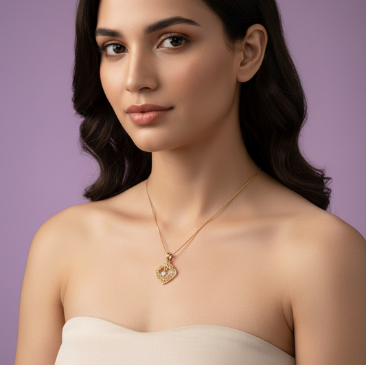 Diamond-Shape Gold & Diamond Filigree Pendant